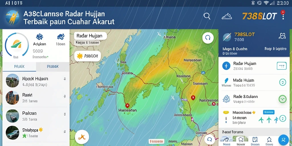 Antarmuka aplikasi 738SLOT yang tampil interaktif dan informatif.