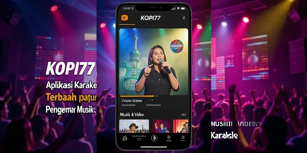 Tampilan antarmuka KOPI77 untuk pengalaman karaoke yang menyenangkan.