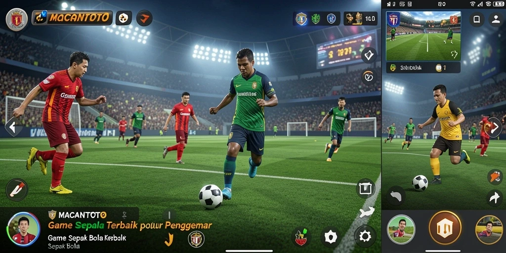 Tampilan antarmuka user friendly MACANTOTO dalam pertandingan sepak bola.