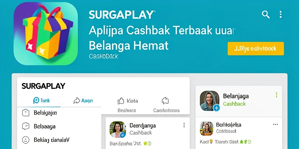 Antarmuka aplikasi SURGAPLAY yang user-friendly untuk cashback belanja.