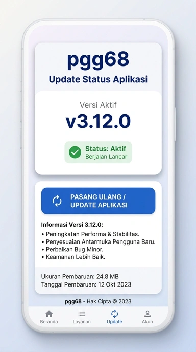 Tampilan riwayat versi pgg68